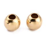 Brass Spacer Beads, Long-Lasting Plated, Round, Real 24K Gold Plated, 4x3.5mm, Hole: 1.6mm, 200pcs/Set