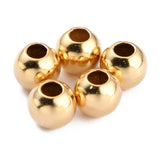 Brass Spacer Beads, Long-Lasting Plated, Round, Real 24K Gold Plated, 4x3.5mm, Hole: 1.6mm, 200pcs/Set