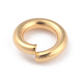 Rack Plating Brass Jump Rings, Open Jump Rings, Long-Lasting Plated, Real 24K Gold Plated, 5x1mm, 18 Gauge, Inner Diameter: 3mm, 300pc/Set