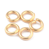 Rack Plating Brass Jump Rings, Open Jump Rings, Long-Lasting Plated, Real 24K Gold Plated, 5x1mm, 18 Gauge, Inner Diameter: 3mm, 300pc/Set