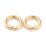 Rack Plating Brass Jump Rings, Open Jump Rings, Long-Lasting Plated, Real 24K Gold Plated, 6x1mm, 18 Gauge, Inner Diameter: 4mm, 300pc/Set