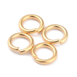 Rack Plating Brass Jump Rings, Open Jump Rings, Long-Lasting Plated, Real 24K Gold Plated, 6x1mm, 18 Gauge, Inner Diameter: 4mm, 300pc/Set