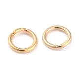 Rack Plating Brass Jump Rings, Open Jump Rings, Long-Lasting Plated, Real 24K Gold Plated, 7x1mm, 18 Gauge, Inner Diameter: 5mm, 300pc/Set