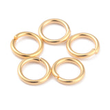 Rack Plating Brass Jump Rings, Open Jump Rings, Long-Lasting Plated, Real 24K Gold Plated, 7x1mm, 18 Gauge, Inner Diameter: 5mm, 300pc/Set