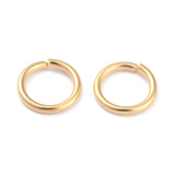 Rack Plating Brass Jump Rings, Open Jump Rings, Long-Lasting Plated, Real 24K Gold Plated, 8x1mm, 18 Gauge, Inner Diameter: 6mm, 300pc/Set