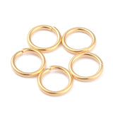 Rack Plating Brass Jump Rings, Open Jump Rings, Long-Lasting Plated, Real 24K Gold Plated, 8x1mm, 18 Gauge, Inner Diameter: 6mm, 300pc/Set