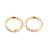 Rack Plating Brass Jump Rings, Open Jump Rings, Long-Lasting Plated, Real 24K Gold Plated, 10x1mm, 18 Gauge, Inner Diameter: 8mm, 300pc/Set