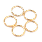 Rack Plating Brass Jump Rings, Open Jump Rings, Long-Lasting Plated, Real 24K Gold Plated, 10x1mm, 18 Gauge, Inner Diameter: 8mm, 300pc/Set