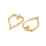 Rack Plating Brass Pendants, Lead Free & Cadmium Free, with Jump Ring, Long-Lasting Plated, Hollow Heart Charm, Real 18K Gold Plated, 25x18x2.5mm, 10pc/Set