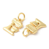 Eco-Friendly Rack Plating Brass Charms, with Jump Ring, Long-Lasting Plated, Lead Free & Cadmium Free, Mixer Charm, Real 18K Gold Plated, 12x8x1.5mm, Hole: 3.5mm, 10pc/Set