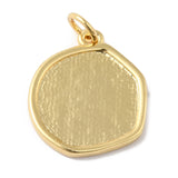 Rack Plating Brass Enamel Pendants, Long-Lasting Plated, Cadmium Free & Lead Free, Real 18K Gold Plated, Flat Round Charm, Mixed Shapes, 18x15.5x2mm, Hole: 3.4mm, 10pc/Set