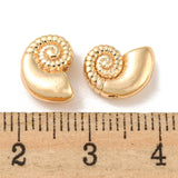 Brass Beads, Spiral Shell Shape, Real 18K Gold Plated, 10x7.5x4mm, Hole: 1.2mm, 30pc/Set