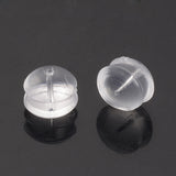 Rubber Ear Nuts, Earring Backs, Clear, 5x5x4mm, Hole: 0.5mm, 1000pc/Set