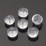 Rubber Ear Nuts, Earring Backs, Clear, 5x5x4mm, Hole: 0.5mm, 1000pc/Set