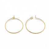 Brass Hoop Earrings, Ring, Real 18K Gold Plated, 20 gauge, 29x25mm, Pin: 0.8mm, 50pcs/Set