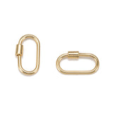 Brass Screw Carabiner Lock Charms, for Necklaces Making, Oval, Golden, 25.5x14x2mm, Screw: 6.5x4.5mm, 10pc/Set