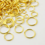 1 Box Brass Jump Rings, 4mm/5mm/6mm/7mm/8mm/10mm Jump Ring Mixed, Open Jump Rings, Golden