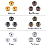 Brass Crimp Beads, Rondelle, Antique Bronze & Gunmetal & Golden & Platinum & Red Copper & Silver Color Plated, 2mm/2.5mm, Hole: 1.2mm