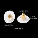 Brass Bullet Clutch Earring Backs with Pad, for Stablizing Heavy Post Earrings, with Plastic Pads, Ear Nuts, Golden, 12x7mm, Hole: 1mm, 200pc/Set