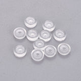 Comfort Silicone Pads for Screw Back Clip on Earrings, Anti-Pain, Clip on Earring Cushion, Clear, 5.5x1.5mm, Hole: 1.6mm, 300pc/Set