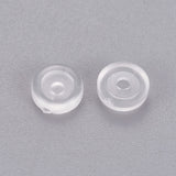 Comfort Silicone Pads for Screw Back Clip on Earrings, Anti-Pain, Clip on Earring Cushion, Clear, 5.5x1.5mm, Hole: 1.6mm, 300pc/Set