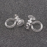 Plastic Clip-on Earring Findings, Clear, 9x11mm, Ball: 3mm, Tray: 5mm, Hole: 0.6mm, 200pc/Set