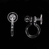 Plastic Clip-on Earring Findings, Clear, 9x11mm, Ball: 3mm, Tray: 5mm, Hole: 0.6mm, 200pc/Set