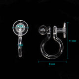 Plastic Clip-on Earring Findings, Clear, 9x11mm, Ball: 3mm, Tray: 5mm, Hole: 0.6mm, 200pc/Set