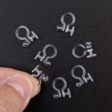 Plastic Clip-on Earring Findings, Clear, 9x11mm, Ball: 3mm, Tray: 5mm, Hole: 0.6mm, 200pc/Set