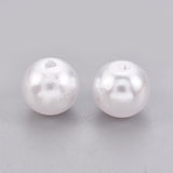 ABS Plastic Imitation Pearl Beads, Round, White, 9.5~10mm, Hole: 2.3mm, about 1000pcs/500g