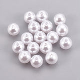 ABS Plastic Imitation Pearl Beads, Round, White, 9.5~10mm, Hole: 2.3mm, about 1000pcs/500g