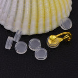 Comfort Plastic Pads for Clip on Earrings, Anti-Pain, Clip on Earring Cushion, Clear, 7.5x3mm, Hole: 1.5x3.5mm, 200pc/Set