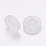 Comfort TPE Plastic Pads for Clip on Earrings, Anti-Pain, Clip on Earring Cushion, Clear, 7x7x2mm, Hole: 2mm, 200pc/Set