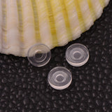 Comfort TPE Plastic Pads for Clip on Earrings, Anti-Pain, Clip on Earring Cushion, Clear, 7x7x2mm, Hole: 2mm, 200pc/Set