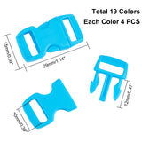 Plastic Adjustable Quick Side Release Buckles, for Luggage Straps Backpack Repairing, Rectangle, Mixed Color, 29x15mm, Hole: 10mm, 76pcs/set