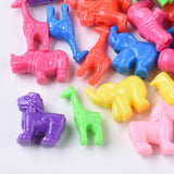 Polystyrene(PS) Plastic Beads, Mixed Animal Shape, Mixed Color, 14~27x14~25x8~11mm, Hole: 3.5~4mm