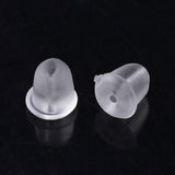 Plastic Ear Nuts, Earring Backs, Clear, 4x4mm, Hole: 0.5mm, 10000pc/Set