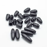 Plastic Breakaway Clasps, For Rubber Silicone Teething Necklaces, Black, 24x9mm, Hole: 2.5mm, 100Set/Set