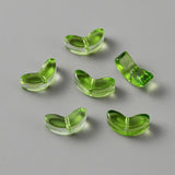 Handmade Lampwork Beads, Tulip, Green, 6.5x14x5mm, Hole: 1mm, 100pc/Set