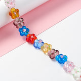 Handmade Lampwork Beads Strands, Bumpy, Flower, Mixed Color, 13.5~14x14.5~15x7~8mm, Hole: 1.4mm, about 28pcs/strand, 14.57 inch(37cm)