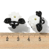 Handmade Lampwork Beads, Sheep, White, 12.5x19.5x15.5mm, Hole: 1.6mm, 5pc/Set