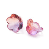 Transparent Glass Beads, Flower, Orchid, 11~12x7.5~8mm, Hole: 1.4mm, 10pc/Set