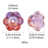 Transparent Glass Beads, Flower, Orchid, 11~12x7.5~8mm, Hole: 1.4mm, 10pc/Set