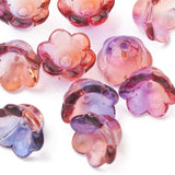 Transparent Glass Beads, Flower, Orchid, 11~12x7.5~8mm, Hole: 1.4mm, 10pc/Set