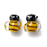 Handmade Lampwork Beads, 3D Bees, Goldenrod, 15.2~16x14.5~16.5x11.2mm, Hole: 1.2~1.4mm, 5pc/Set