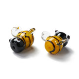 Handmade Lampwork Beads, 3D Bees, Goldenrod, 15.2~16x14.5~16.5x11.2mm, Hole: 1.2~1.4mm, 5pc/Set