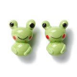 Handmade Lampwork Beads, Frog, Yellow Green, 21~22.4x15.5~16x12.8mm, Hole: 2~3mm, 5pcs/Set