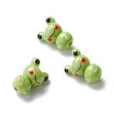 Handmade Lampwork Beads, Frog, Yellow Green, 21~22.4x15.5~16x12.8mm, Hole: 2~3mm, 5pcs/Set