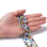 Handmade Millefiori Glass Round Bead Strands, Mixed Color, 6mm, Hole: 1mm, about 65~66pcs/strand, 14.5 inch, 5Strand/Set