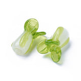 Handmade Lampwork Beads, Chinese Cabbage, Light Green, 19~21x12~14mm, Hole: 1.6mm, 10pc/Set